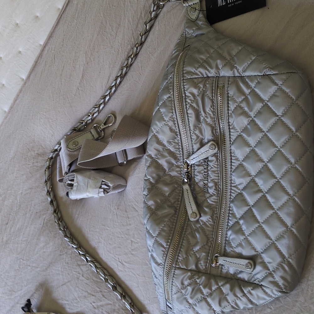 MZ Wallace Quilted Oyster Metallic Color